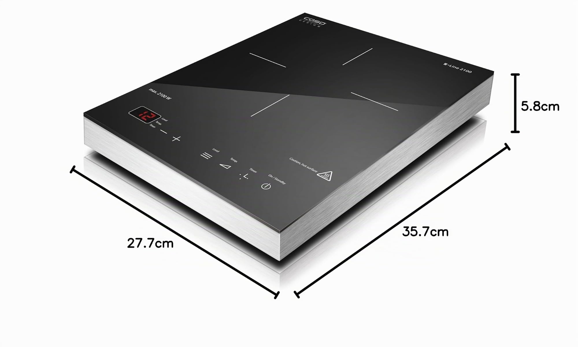 Caso S-Line 2100 - Placa de inducción portátil de un fuego