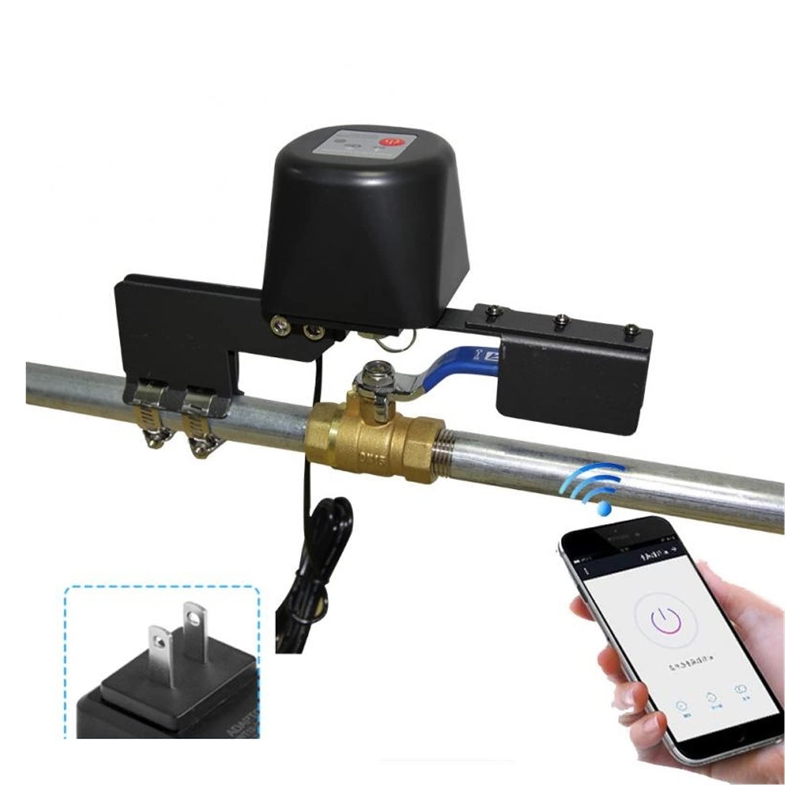 Smart Sprinkler Timer per irrigazione Smart Water Gas Valve Tap Controller Switch Fit DN15 to DN32 Pipe Shutoff WIFI Control Valvola dell'acqua Traccia il traffico e risparmia acqua (Color : US)