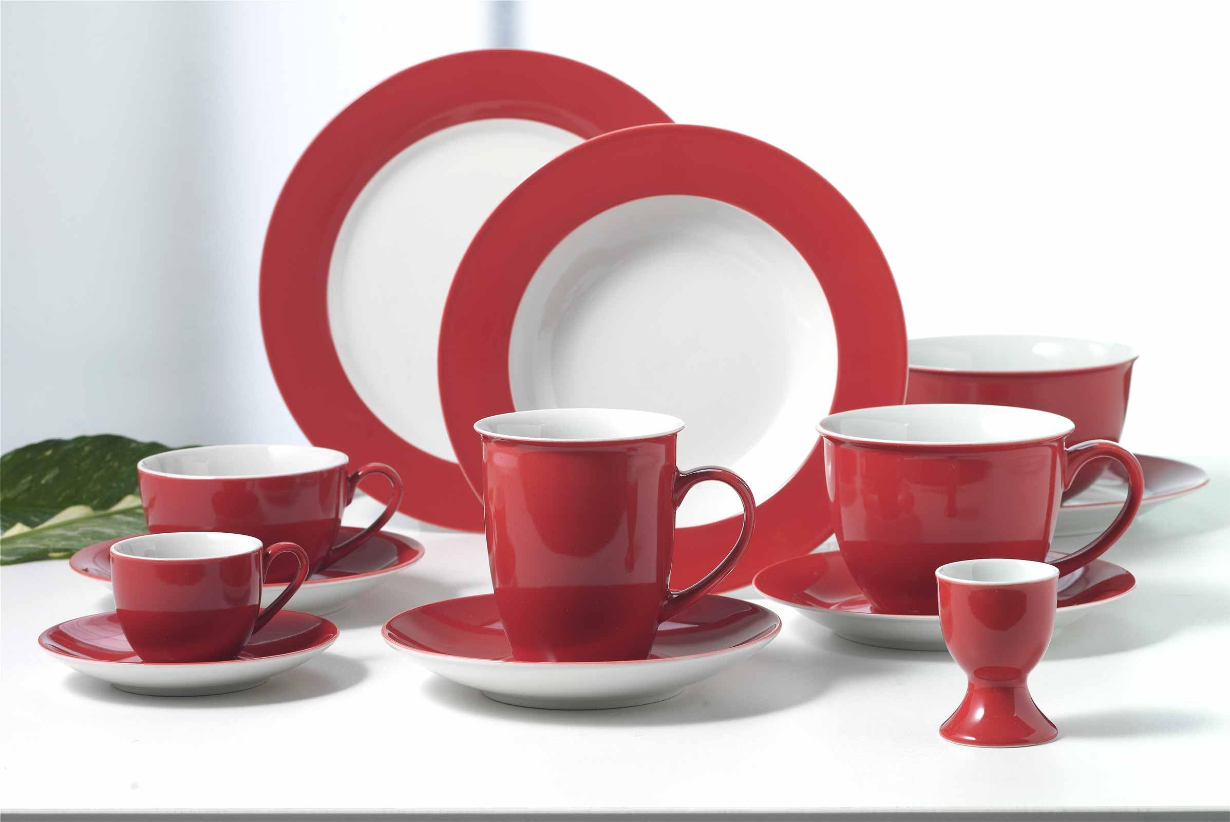 Ritzenhoff & Breker Doppio Espressotassen mit Untertassen, 6er Set, 80 ml, Bunter Mix, Porzellan, Buntes Mix-und-Match-Geschirr