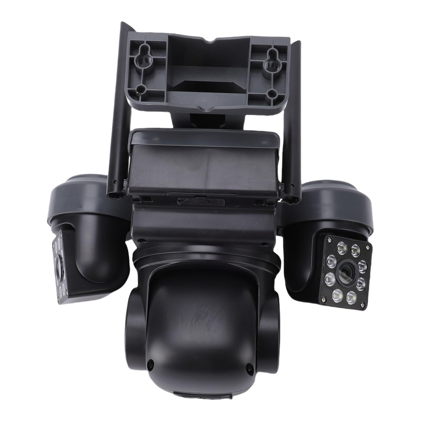 VBESTLIFE Telecamera di Sicurezza Solare a Tripla Lente, Telecamera Esterna WiFi 360° da 2,4 GHz con Rilevamento del Movimento AI e 8000 MAh, Resistente Alle Intemperie IP66 per la