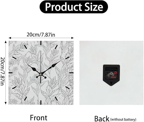 Miniatura 2 de Black White Branch with Flower Ink Analog Clock Wall Clocks Battery Operated Wall Clock Art Battery Clocks Garage for Kitchen Bathroom Bedroom