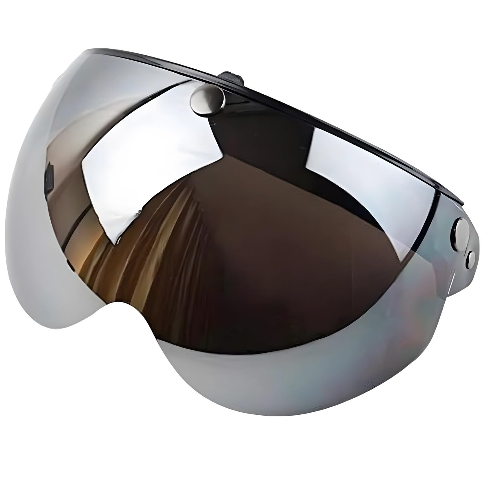LUMINFLY Universal Fit Triple-Buckle Motorcycle Helmet Visor, Vintage Flip-Up Half Face Shield