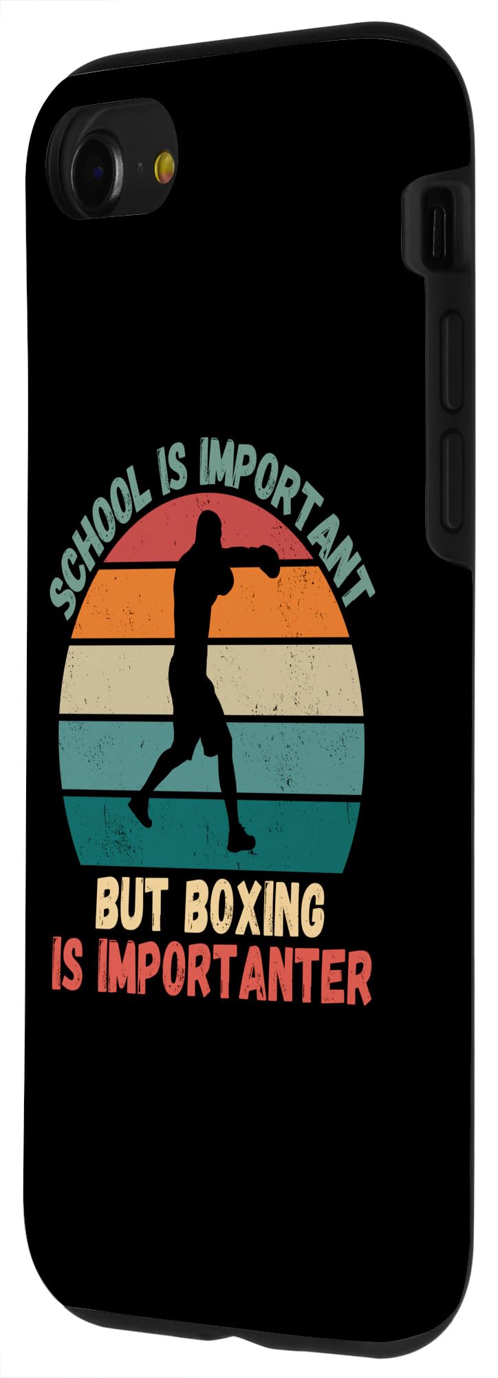 iPhone SE (2020) / 7 / 8 Retro School Is Important Boxing Is Importanter Boxing Case - Image 2