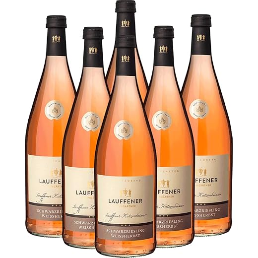 LAUFFENER WEINGÄRTNER - 2022 Katzenbeisser Schwarzriesling Weißherbst | Ein exotischer, fruchtiger Weißherbst mit feinem Geschmack. Roséwein aus Württemberg. | Inhalt: 6 x 1,0 l und 12,0% vol.
