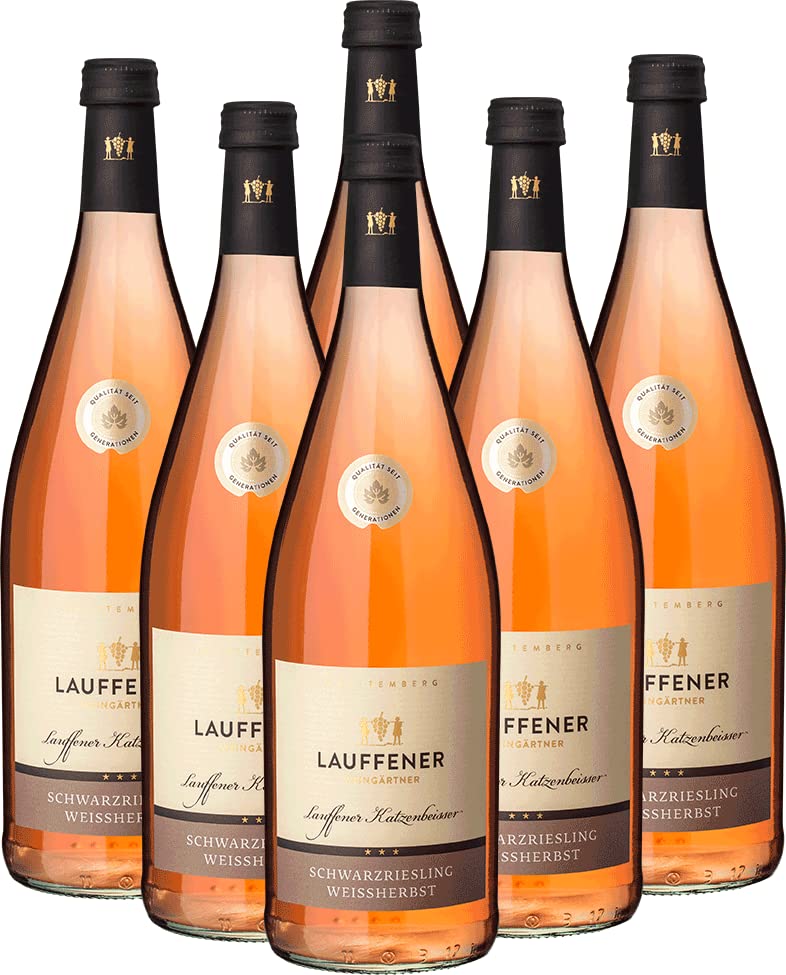 LAUFFENER WEINGÄRTNER - 2025 Katzenbeisser Schwarzriesling Weißherbst | Ein exotischer, fruchtiger Weißherbst mit feinem Geschmack. Roséwein aus Württemberg. | Inhalt: 6 x 1,0 l und 11,5% vol.