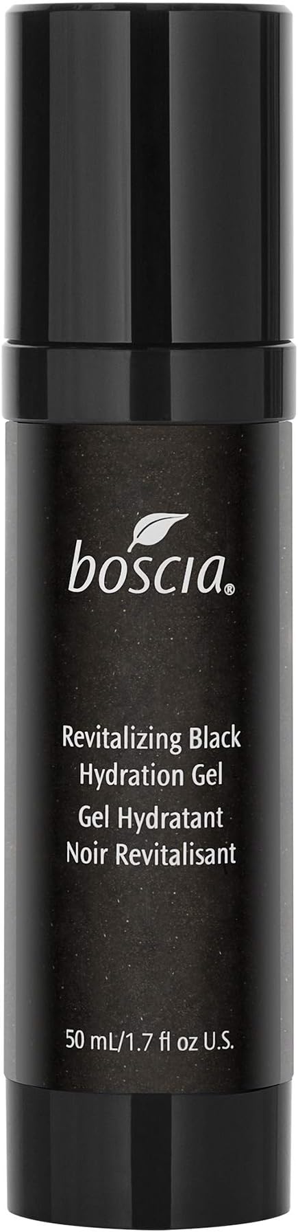 BOSCIA Revitalizing Black Charcoal and Vitamin C Daily Hydration Gel Face Moisturizer, Vegan, Cruelty Free, Natural & Clean Skincare, 1.7 Fl Oz