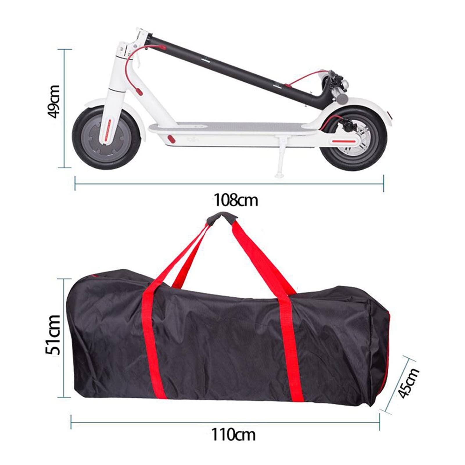 Torba do przenoszenia pasująca do Xiaomi M365 Torka do przechowywania plecaku i pakiet Kick Scooter Torka skutera akcesoria do skuterów(Red)