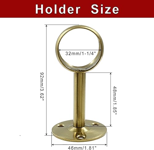 Vista 28 de Biaungdo Soporte para barra de cortina de 1 pulgada, soporte de acero inoxidable para barra de cortina de techo, soporte de barra de brida, soporte