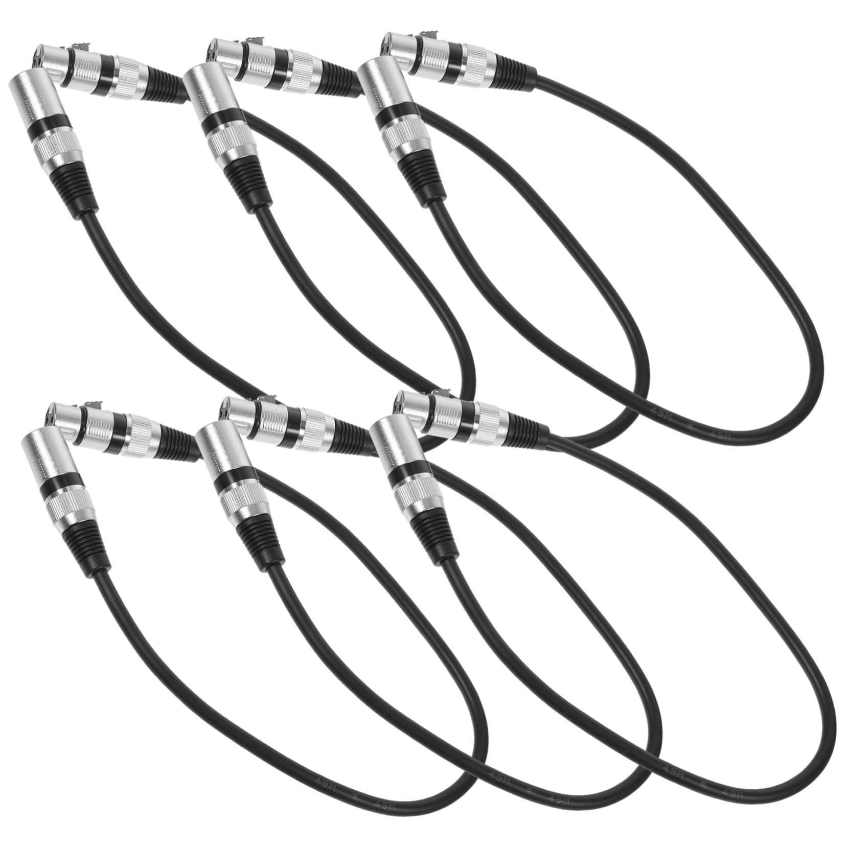 Microfono 6 Pezzi Cavo Maschio a Femmina 3 Pin Xlr 0,5m in Rame senza Ossigeno Robusto e Portatile per Sistemi Audio Ktv