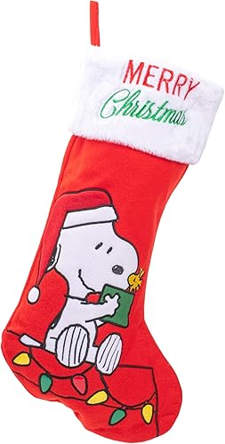 Kurt Adler Peanuts Snoopy Applique Calcetín