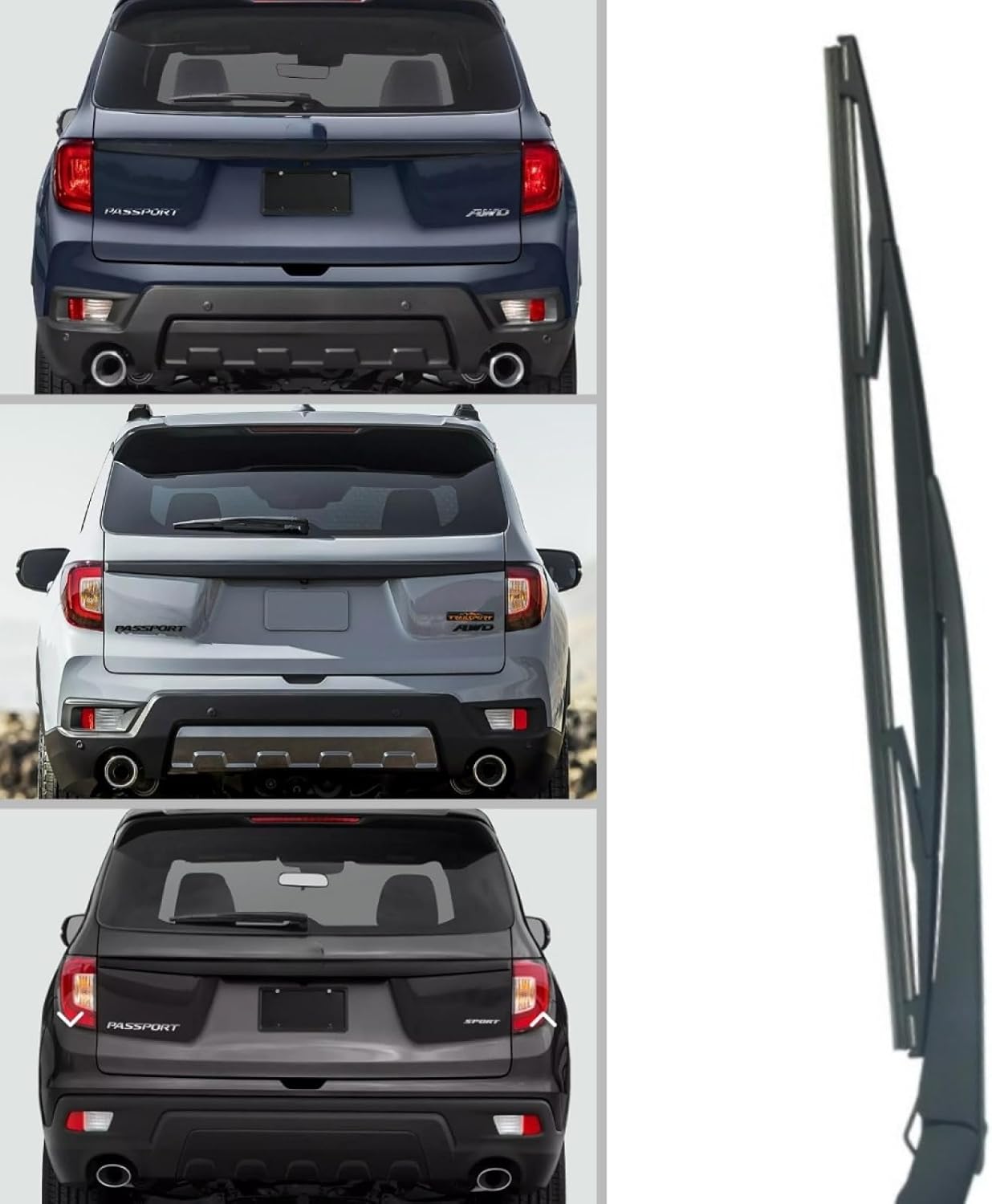 Rear Back Windshield Wiper Arm Blade For 2019 2020 2021 2022 2023 Honda Passport Elite EX-L Sport Touring TrailSport Car Rear wiper arm blade Set replacement