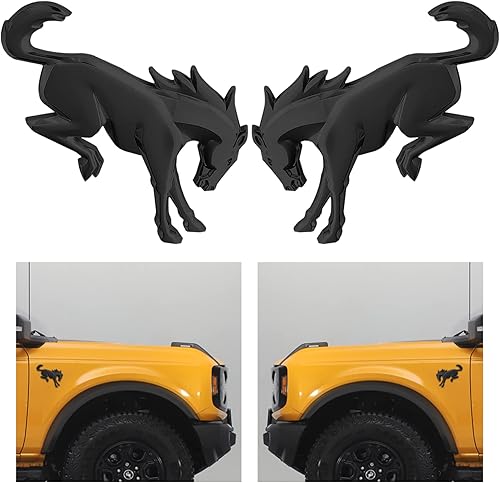Paquete de 2 insignias de caballo compatibles con Ford Bronco Sport Accessories 2020 2021 2022 logotipo de superposición elevado 3D con adhesivo 3-M
