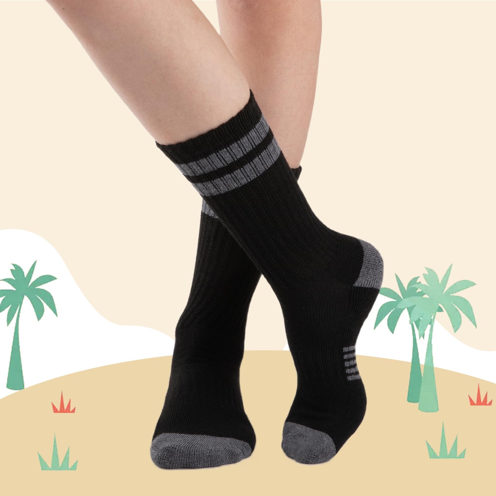 Comfoex 10 pares de calcetines deportivos largos para niños de 4 a 6, 6 a 8, 8 a 10 años, para deportes de pantorrilla, medio acolchado