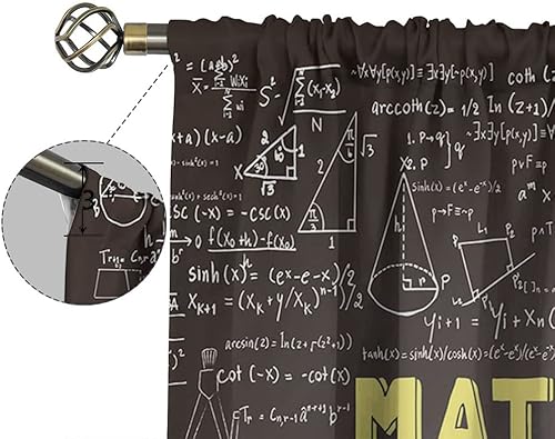 Miniatura 3 de Mathematics - Telón de fondo oscuro con ecuaciones matemáticas, geometría de eje artístico, para dormitorio, jardín de infantes, sala de estar, 52