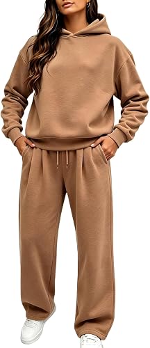 Shiketong Women's 2 Piece Hooded Lounge Set Matching Sweatsuit
