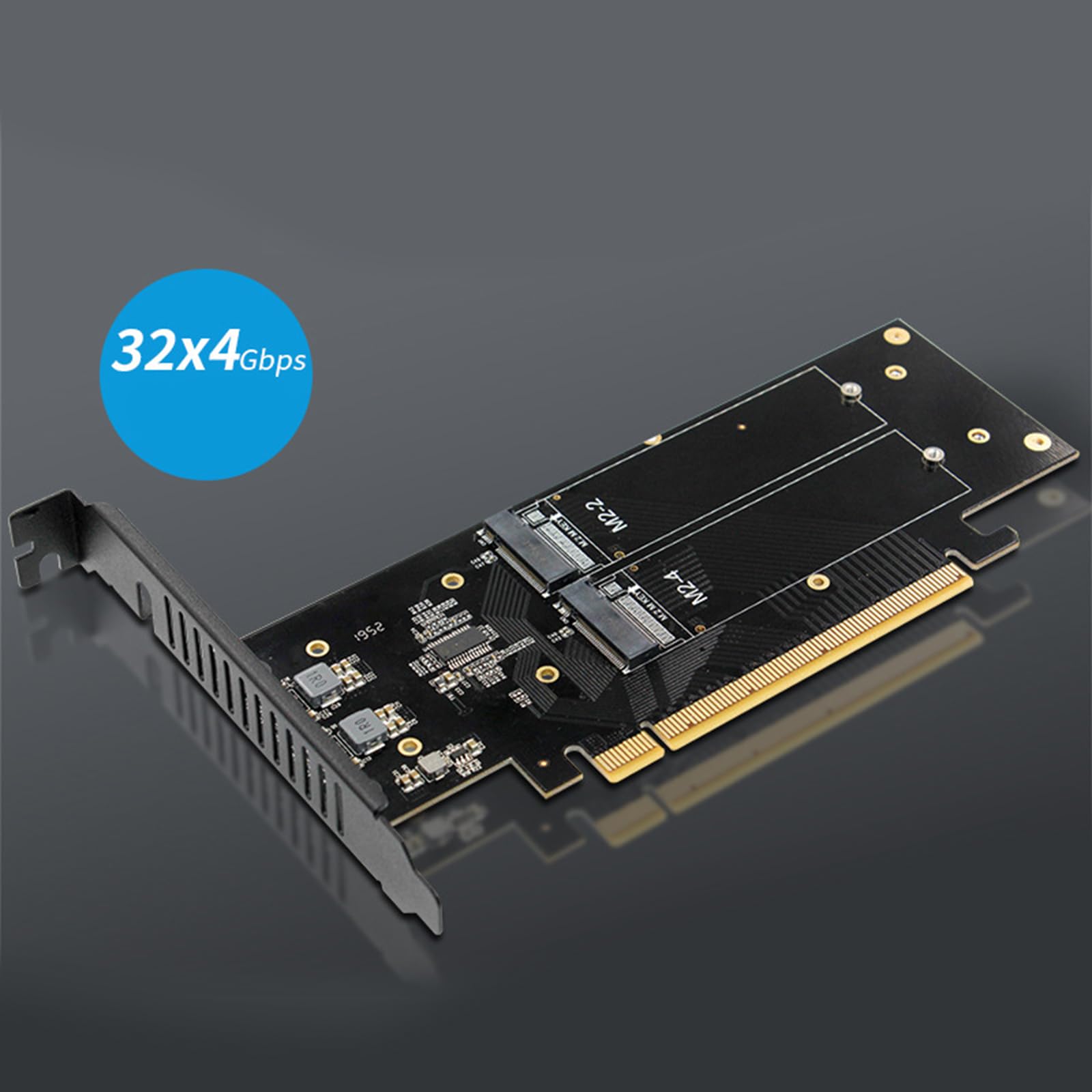Scheda di espansione PCIe 5.0 X16 NVMe HDDs 4 slot per unità e RAID 0/1/5 per trasferimento dati ad alta velocità HDDs Array Adapter