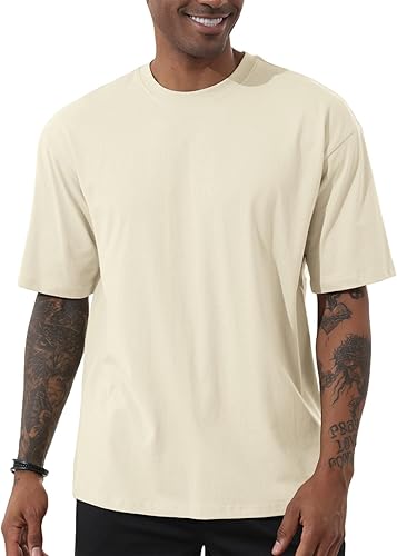 Camiseta de manga corta para hombre, ajuste holgado, cuello redondo, atlética, ligera, de manga corta, para gimnasio