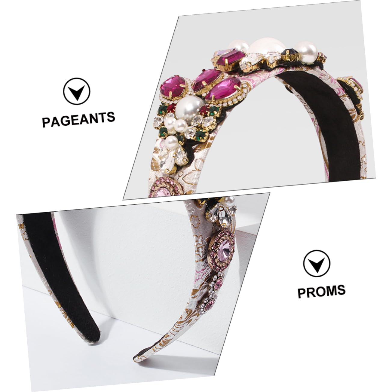 FRCOLOR 2stücke Stylischer Haarreif Für Mit Perlen Und Bunten Luxuriöses Haaraccessoire Für Partys Hochzeiten Und Besondere Anlässe