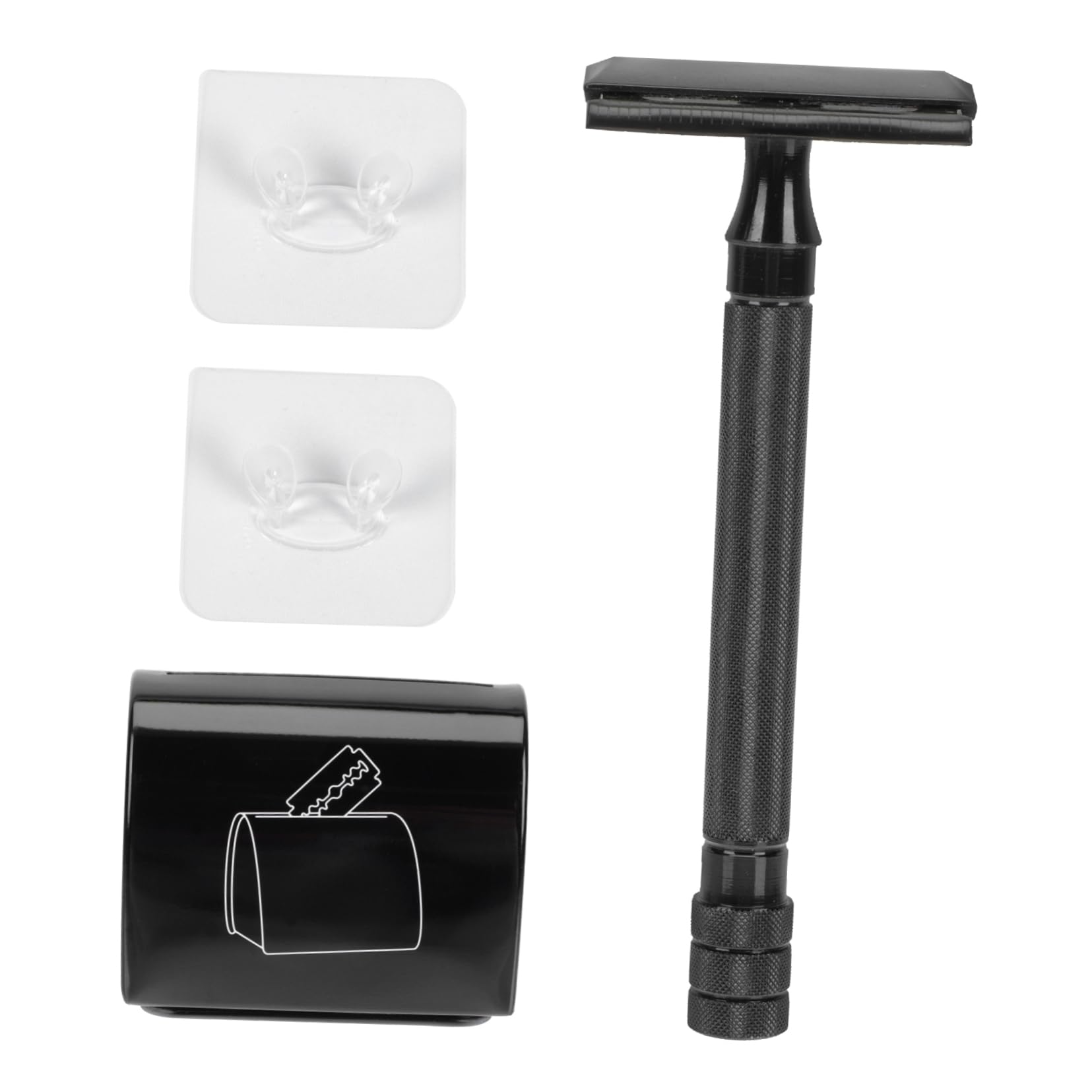 ARTSEWPLY 1Set Vintage Manual Shaver Double Sided Razor with Blade Recycling Box Stand Compact Travel Beard Trimming Tool Safe Easy to Use for Impressive Shaving Experience