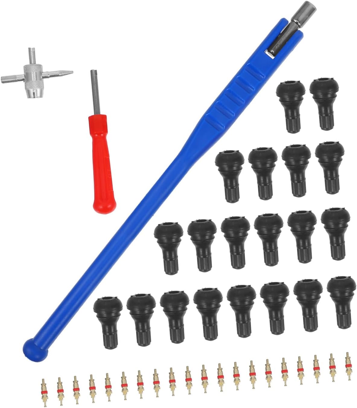 43pcs Sturdy Tire Stem Removal Tool Set Valve Stem Installer for Cars Motorcycles