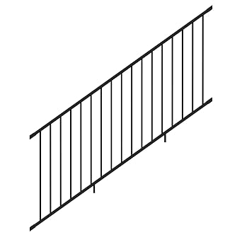 Deckorators 8 ft. x 42 in. Textured Black Aluminum Stair Rapid Rail Kit
