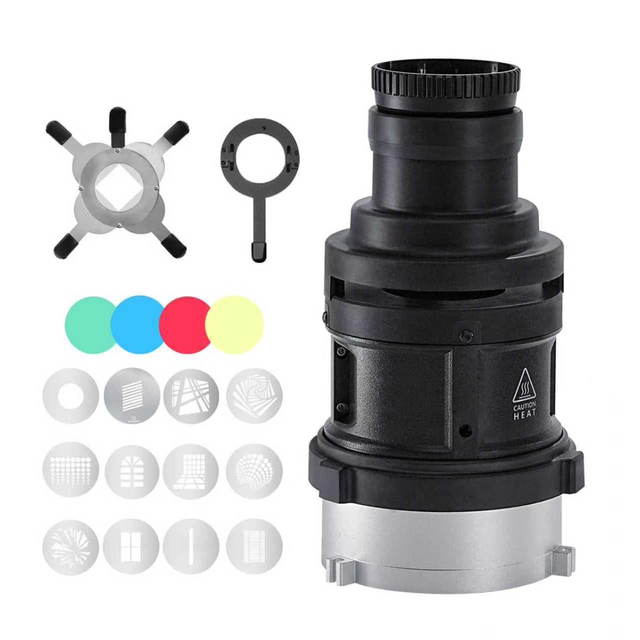 WELLMAKING S80LED Bowens Mount Snoot ottico per luci LED: 90% di uscita più luminosa, obiettivo di messa a fuoco regolabile a 38°, immagini ultra nitide per fotografia/video in studio, controllo