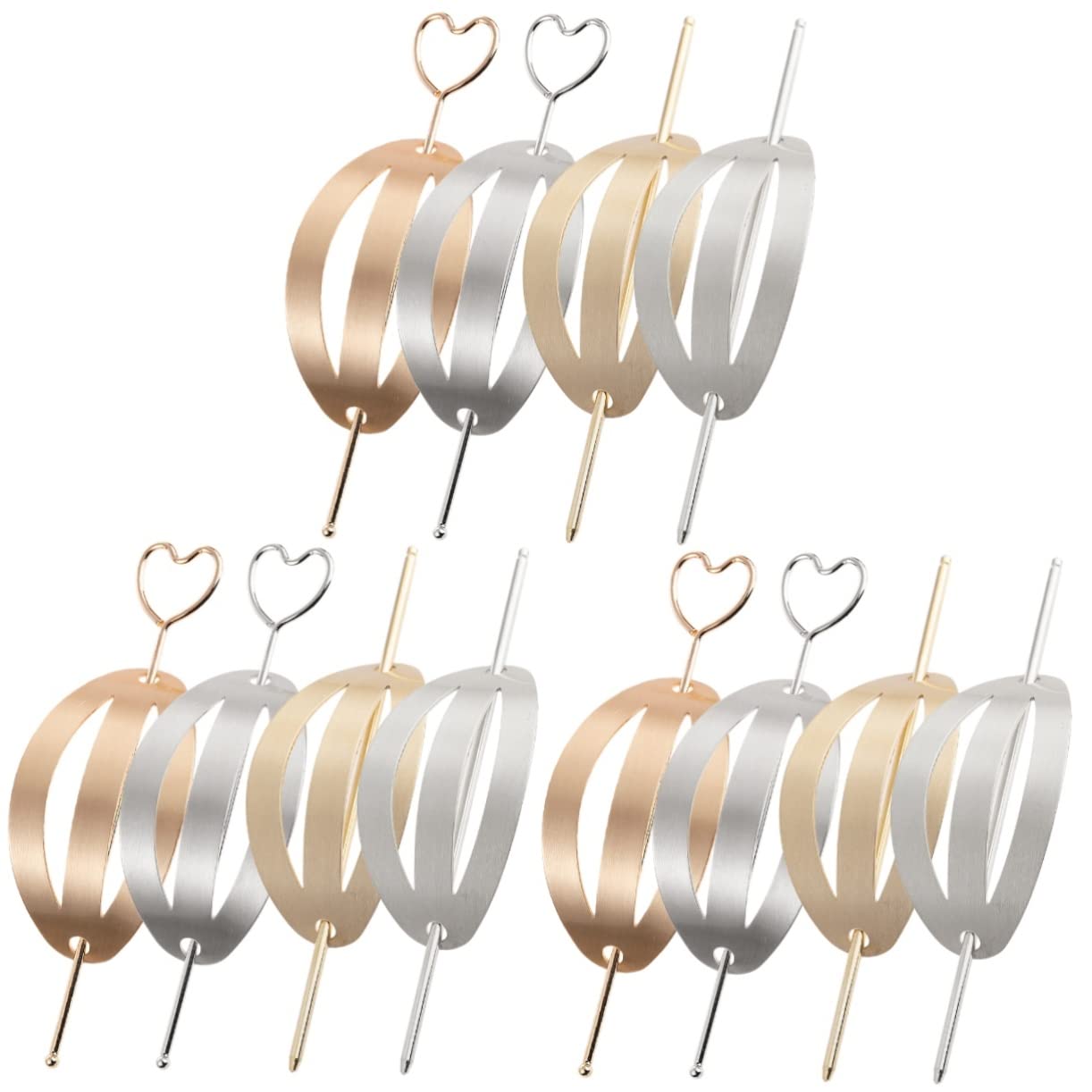 12stücke Teiliges Metall Haarnadeln Herzform Für Duttfrisuren Elegante Haaraccessoires Für Frauen Für Verschiedene Haarfarben Und Outfits Langlebig Und Leicht
