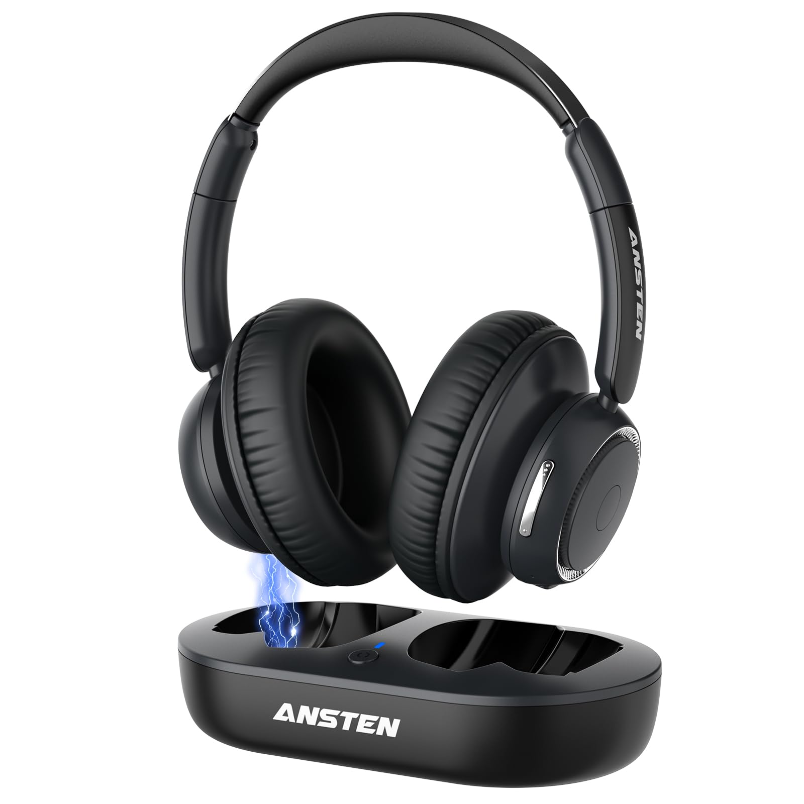 ANSTEN Auriculares Inalambricos TV, Auriculares Par TV con Salidas De Audio Ópticas AUX O Bluetooth, Cascos Inalambricos TV para Mayores, 35h De Reproducción | Auriculares inalámbricos para personas mayores, fáciles de configurar, auriculares inalámbricos