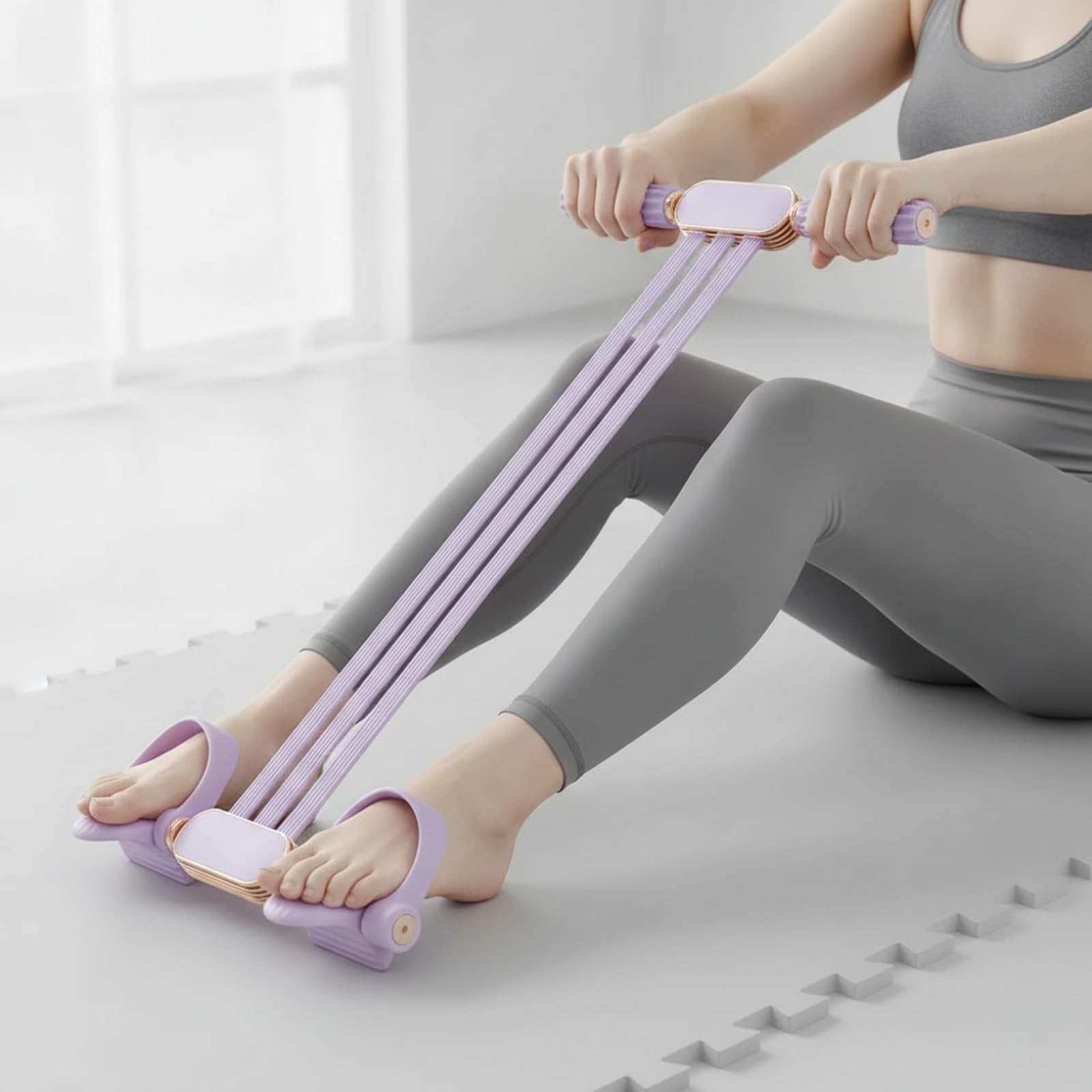 Gralara Pedal-Widerstandsband tragbar Pedal-Expander komfortabel Fitnessgerät für Anfänger, Senioren, Heimtraining,