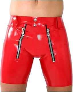 GAYLOP Pantalones cortos de goma de látex para hombre, hechos a mano, pantalones deportivos de moda