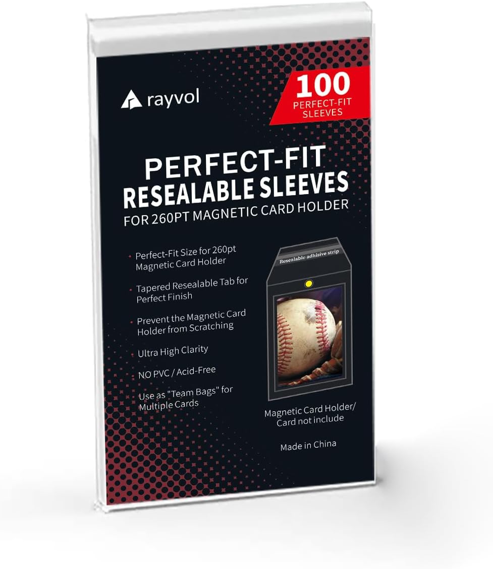 Resealable Team Bags for 35PT Magnetic Card Holders, Exact Fit Sleeves for 35 PT Card Holders (300 Count)