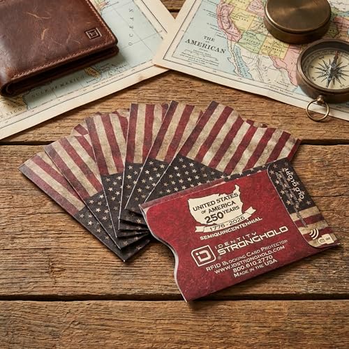Image of RFID Blocking Credit Card Sleeve Protectors - USA Made Slim Wallet Inserts for Credit Cards, Debit Cards & ID Protection (8, Red)