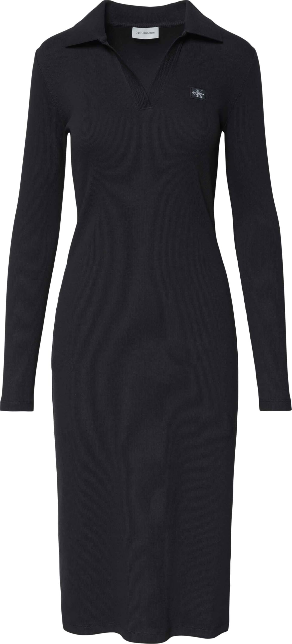 Calvin Klein Damen Ls Woven Label Johnny Collar Mid Lv047e202g Kleider
