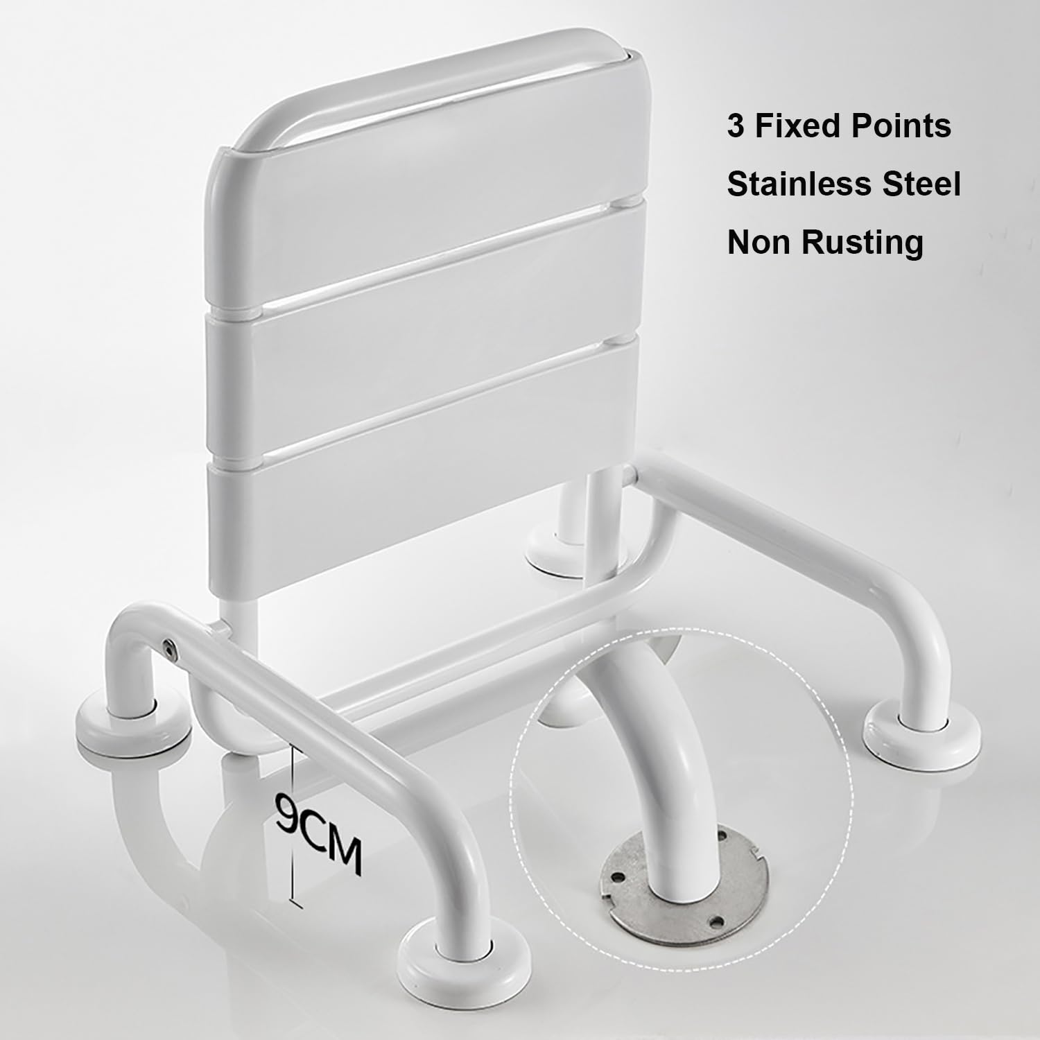 Asiento de Ducha Plegable,Silla de Ducha Antideslizante | Taburete de Baño Montada en la Pared,Banco de Ducha para Ancianos/Discapacitados,Ahorro de Espacio,Acero,Soporta 150 kg