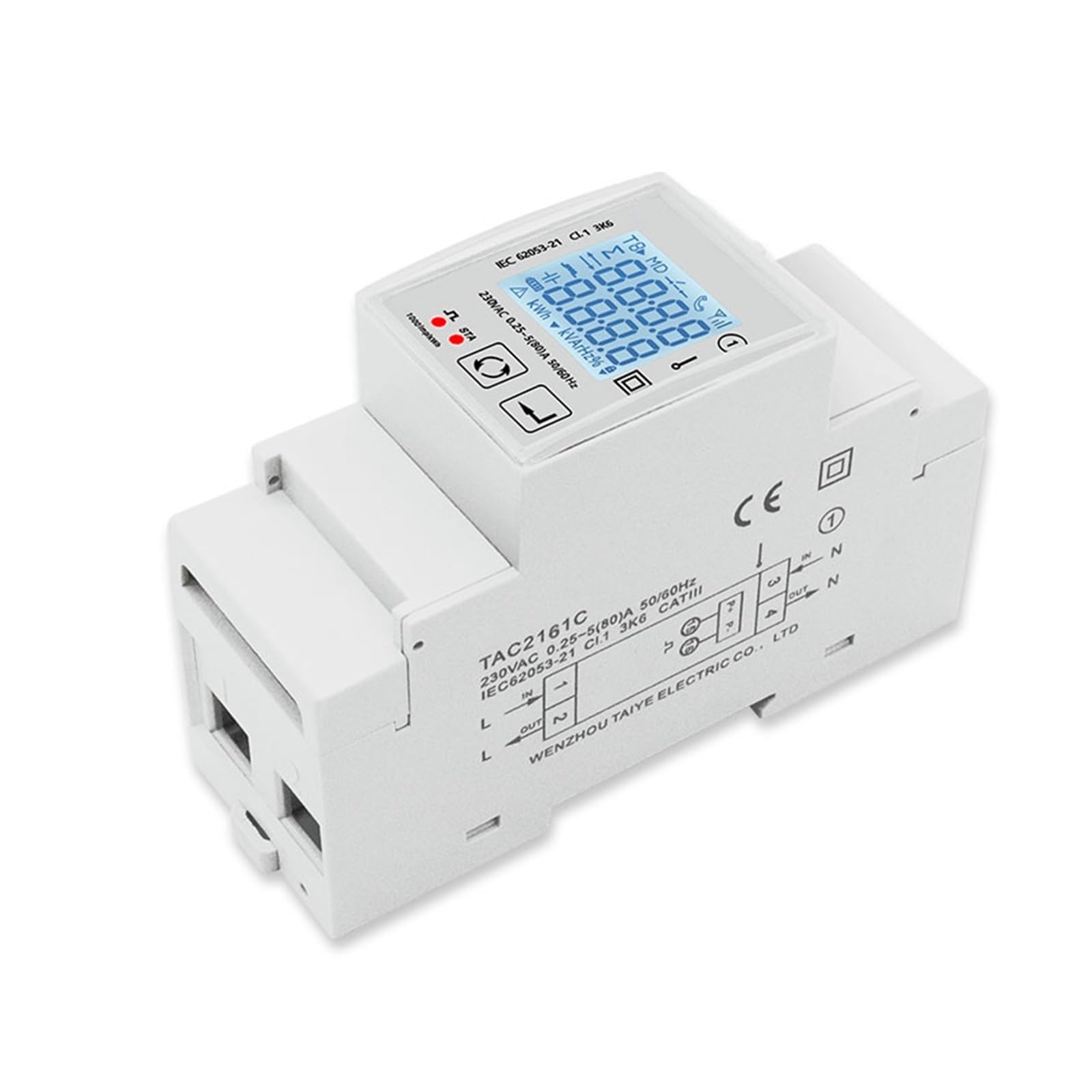 Monitoraggio Dell'Energia del Contatore Intelligen Contatore di Energia Elettrica Monofase Tuya DIN Rail Power Monitor Wattmetro 230VAC 80A