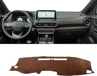 ダッシュボードマット ヒュンダイ コナ Nライン 2017 2018 2019 2020 2021 2022 ダッシュボードカバー 光を避けるパッド サンシェード 紫外線防止カーペット ダッシュマット 車(B Brown)