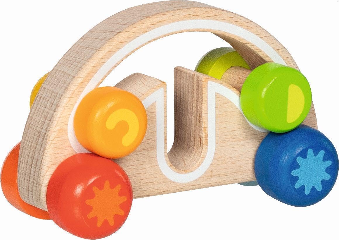 goki 55849 - Voiture de préhension Twirly-​wirly pour Enfants - Jouet en Bois pour Encourager Le développement sensoriel et la motricité Fine - A partir de 1 an - Bois Naturel
