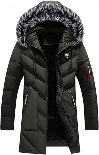 Amazon.com: CHSWVUKQ Parka de invierno para hombre con capucha desmontable,  forro de piel sintética, resistente al viento, chaqueta de nieve acolchada  : Ropa, Zapatos y Joyería