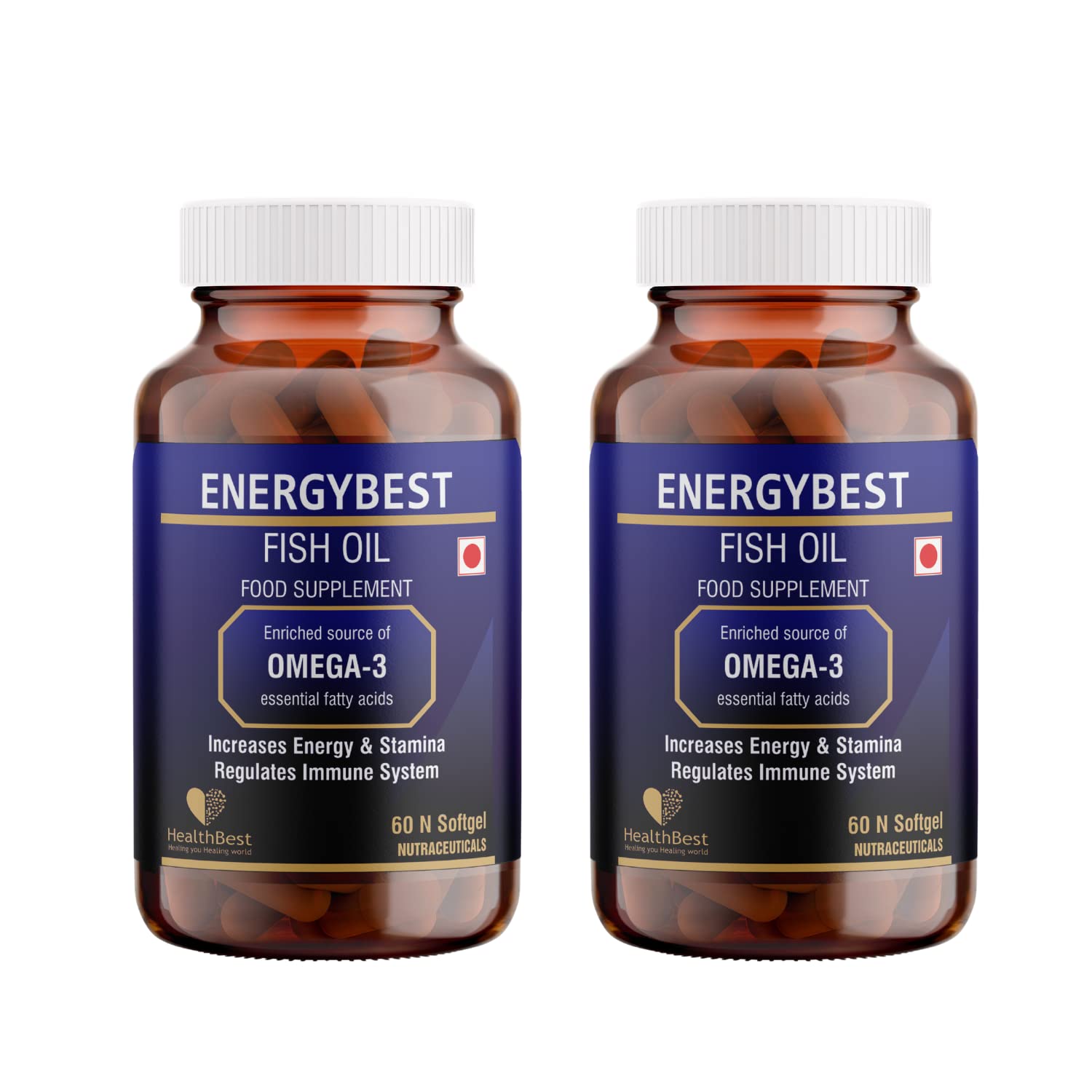 HealthBest EnergyBest Fish Oil Soft Gel 60 Capsules Pack of 2 Amazon.in Health & Personal Care