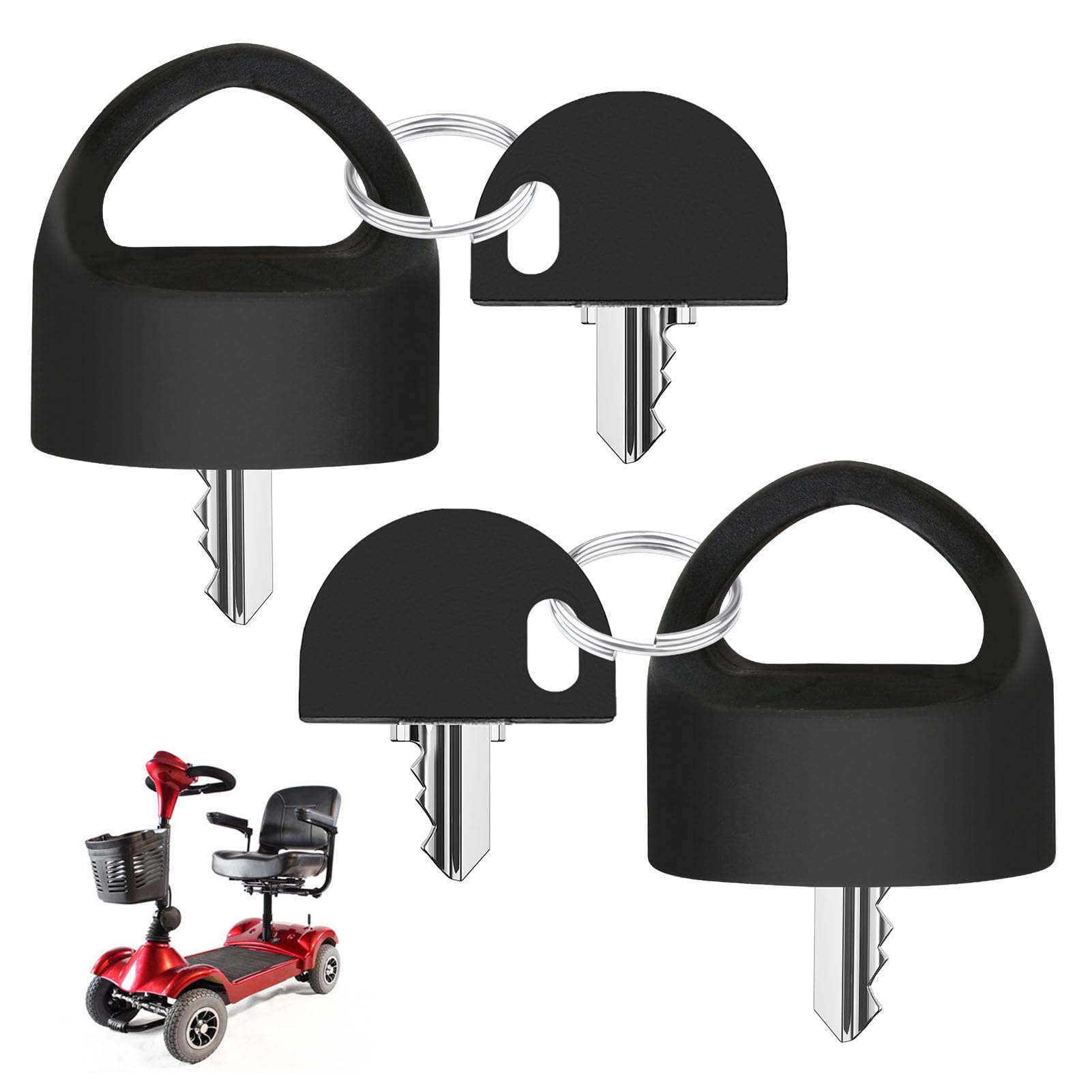 2 Set Easy Pull Key Compatible for Pride Mobility Scooter Deluxe Scooter Replacement Keys for Go-Go Sport Elite Traveller/Sport/Ultra X Victory Solex Zero Turn Revo Legend Celebrity Power Wheel Chairs
