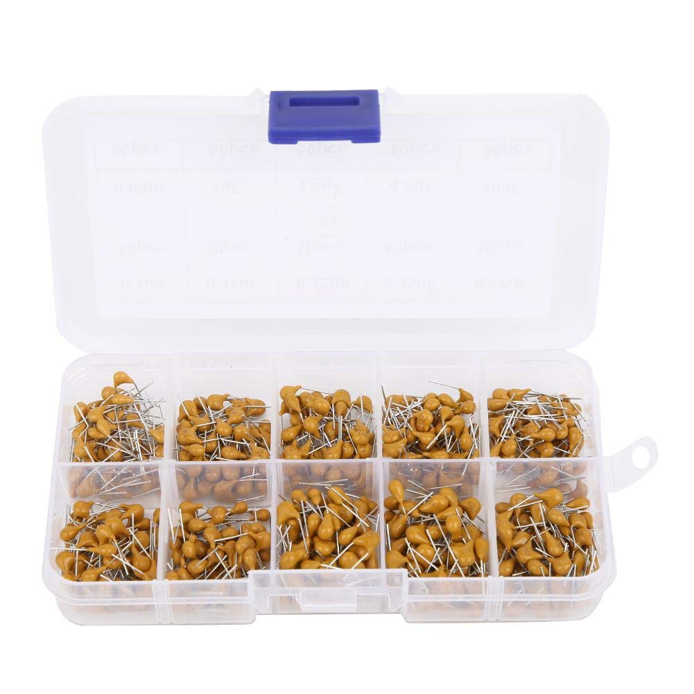 Walfront Ceramic Capacitor Kit 500PCs Ceramic Capacitor Assortment Kit 0.1 uF-10 uF 10 Values Multilayer Assortment Electronic Components Supplies