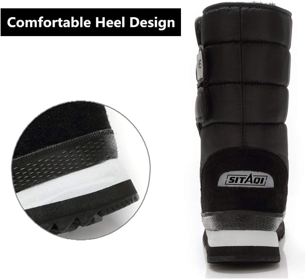 DADAWEN Mens Womens Waterproof Warm Fur Lined Cold Weather Outdoor Winter Snow Boots - Image 6