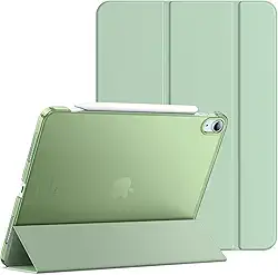 JETech Capa para iPad Air 11 Polegadas M3/M2 (2025/2024), iPad Air 5/4 (10,9 Polegadas, Modelo 2022/2020), Capa Traseira Rígida com Suporte Fino e Ativação/Repouso Automático (Verde)