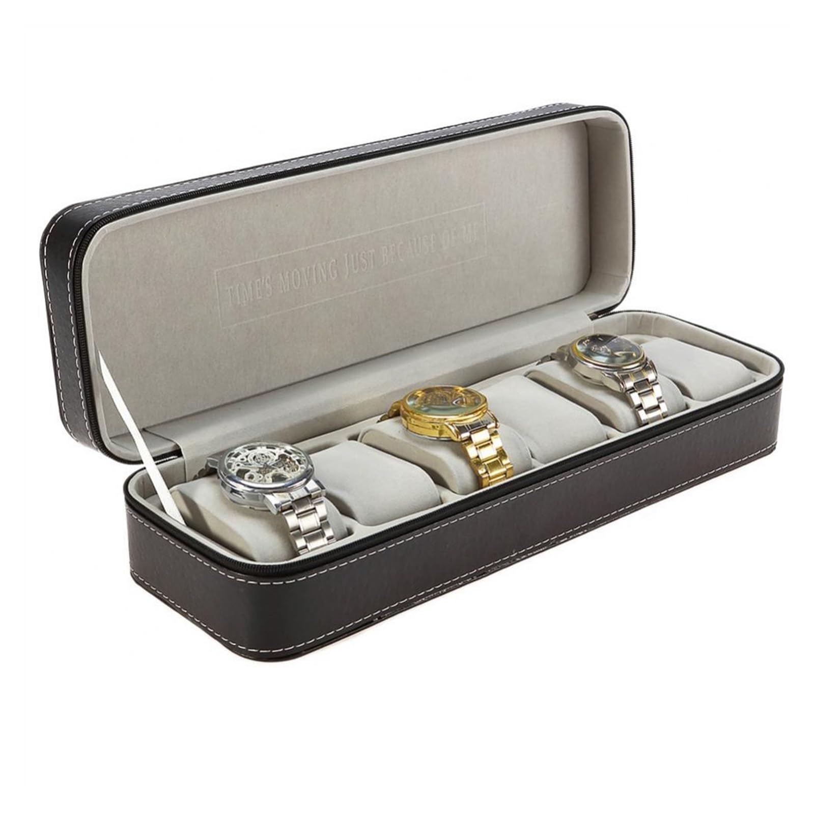 ANVLOJRIH Watch Box 6 Compartments Leather Watch Box Jewelry Bracelet Storage Box Display Box Watches Box