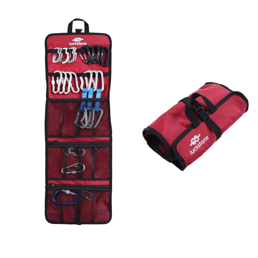 VMS INDIAVMS INDIA Folding Rock Climbing Caving Quickdraw Sling Carabiner Collection Bag Red