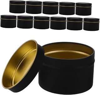 jojofuny 12pcs Vintage Candle Tins Lids Candle Jars Tinplate Containers for Aromatherapy and Essential Oils