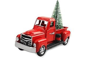 Retro Xmas Red Truck Christmas Decor