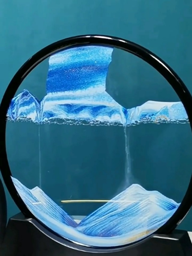 Amazon.com: BGFJYUK Moving Sand Art Picture in Motion, Round Tempered Glass  3D Deep Sea Sandscapes with Display Flowing Sand Frame for Relaxing Desktop  Home Office Work Dcor for Kids Adults Blue, 12inch :