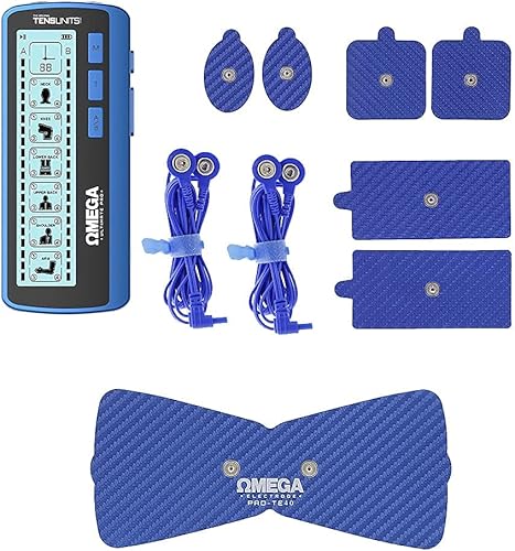 Miniatura 2 de Ultimate Omega TENS unidad estimulador muscular Combo unidad, 24 modos para alivio del dolor y los músculos, masajeador de pulso recargable con