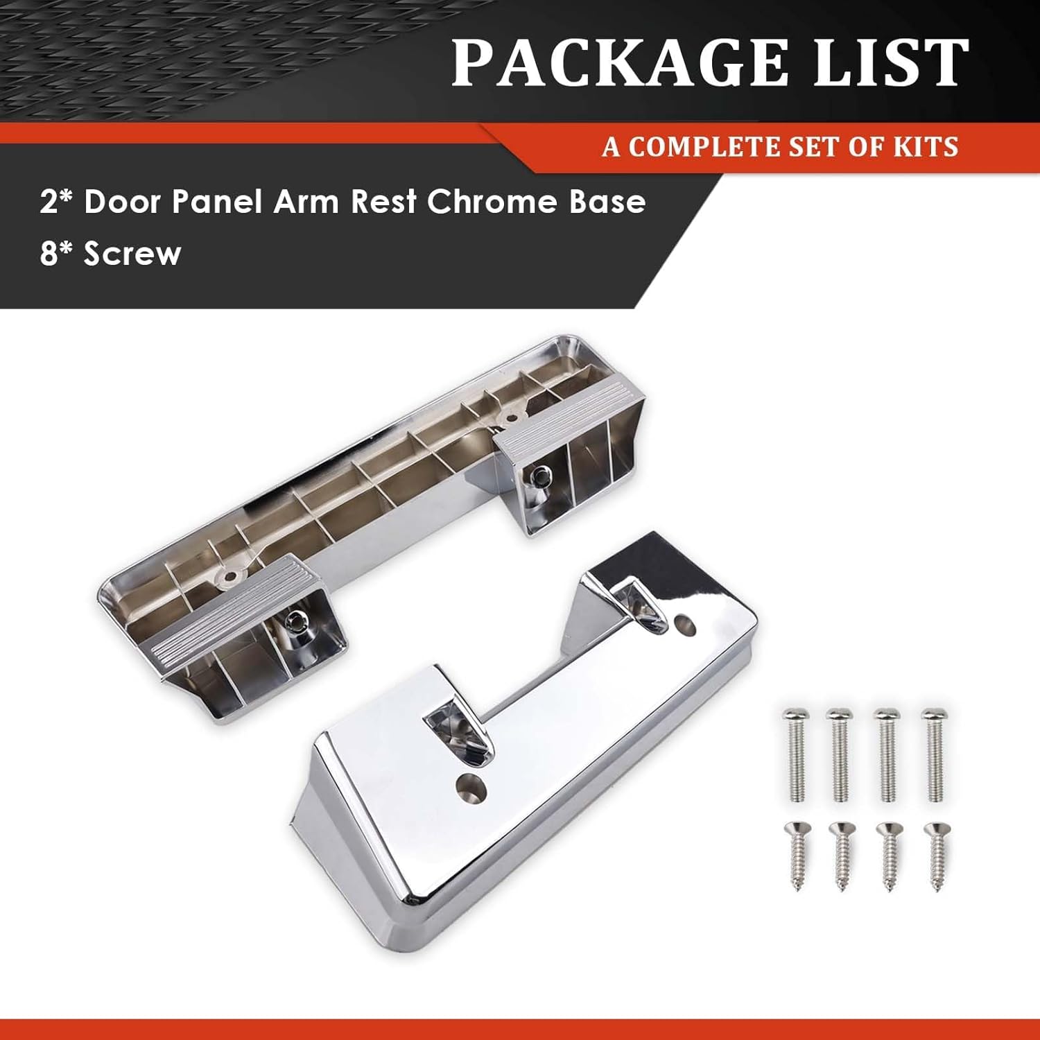 1962-1964 Corvette Door Panel Arm Rest Chrome Base Fits for 1962 1963 1964 Corvette - Pair